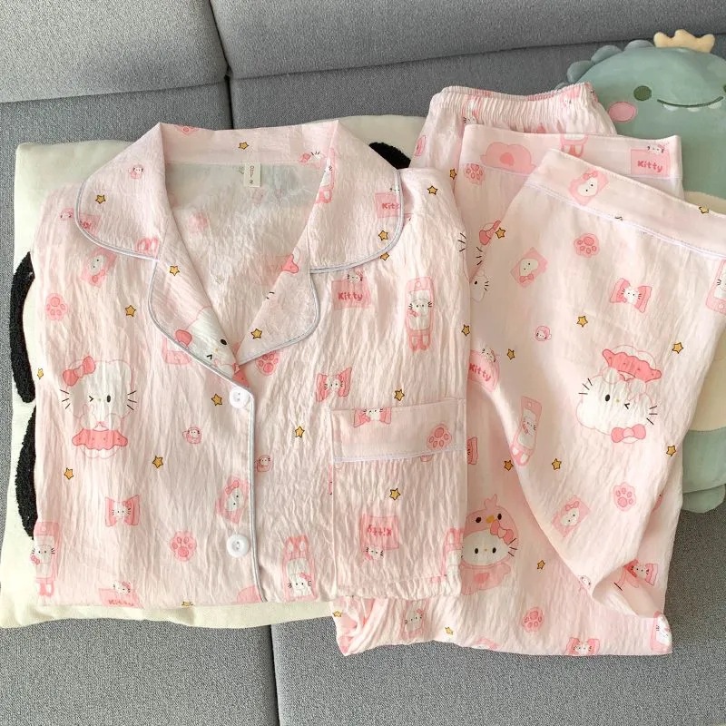120G nubes de algodón pijama ropa de hogar set de pantalones de mangas cortas TK cuerpo al por mayor pareja pijama pantalones de mangas cortas
