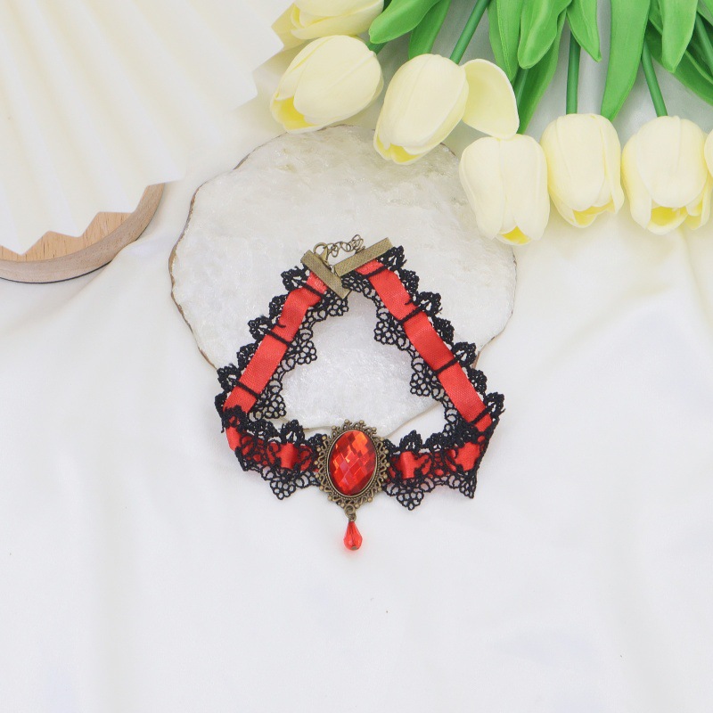 Cross-border para diseño misterioso collar de encaje de cristal de dama collar de diamante joyas de cadena de clavículas