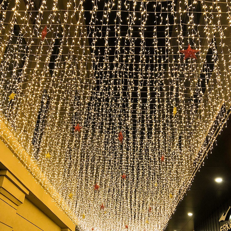 Gypsophila light ice strip light string outdoor rainproof led holiday decoration small colored lights flashing lights star light string curtain lights