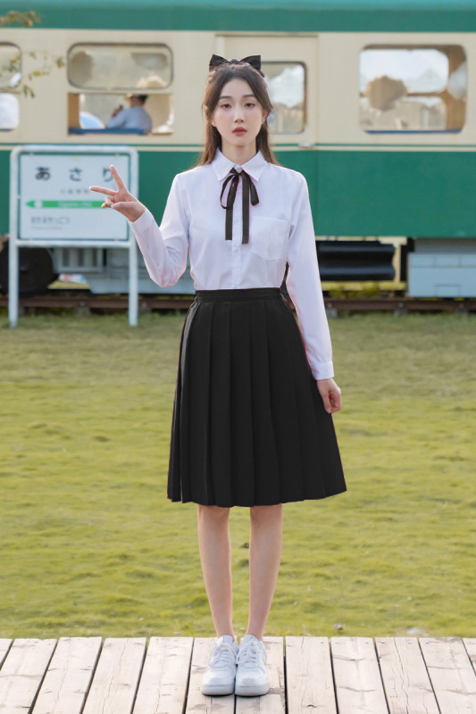 大合唱韓系制服卒業クラス服学院風ロングスカートセット中学校朗読公演服装高校学生|undefined