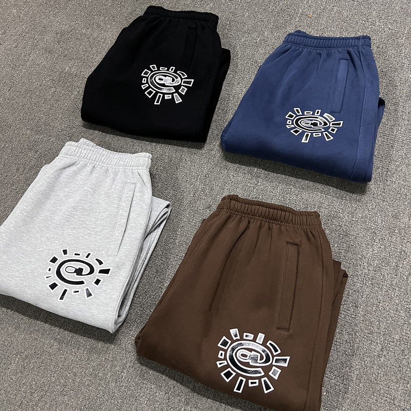 Cross-Border British Trendy Niche Adwysd Sun-Rolled Fleece Sweatpants Hip-Hop American Retro High Street Loose Casual Long Pants