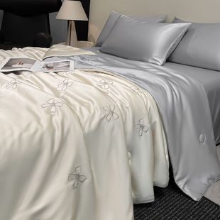 Class A Maternal and Infant Grade Washed Ice Silk Embroidery Summer Cool Quilt Student Dormitory Bedding Summer Quilt Air-conditioning Quilt Thin Quilt