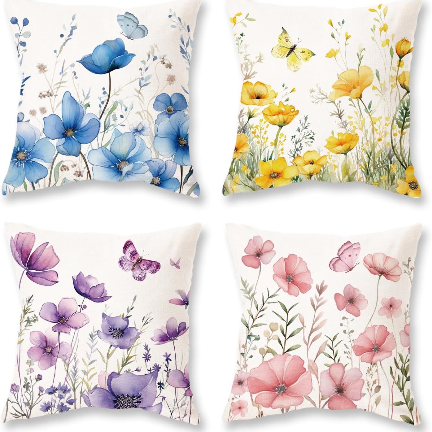 2023 transfronterizos flores de verano almohada de abrazo Amazon lino letras impresión cojín de dormitorio