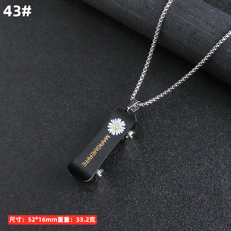 Hombres collar de titanio joyería acero aleación personalizada colgante ins hip hop calle suéter largo cadena accesorios colgantes