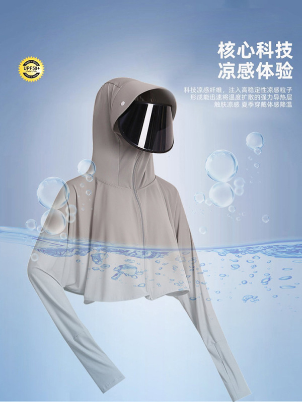 Moxun ロマンチックなアイスシルク日焼け防止服女性のショール 2025 新しい夏の抗 UV カバーアップサイクリング日焼け防止服女性|undefined