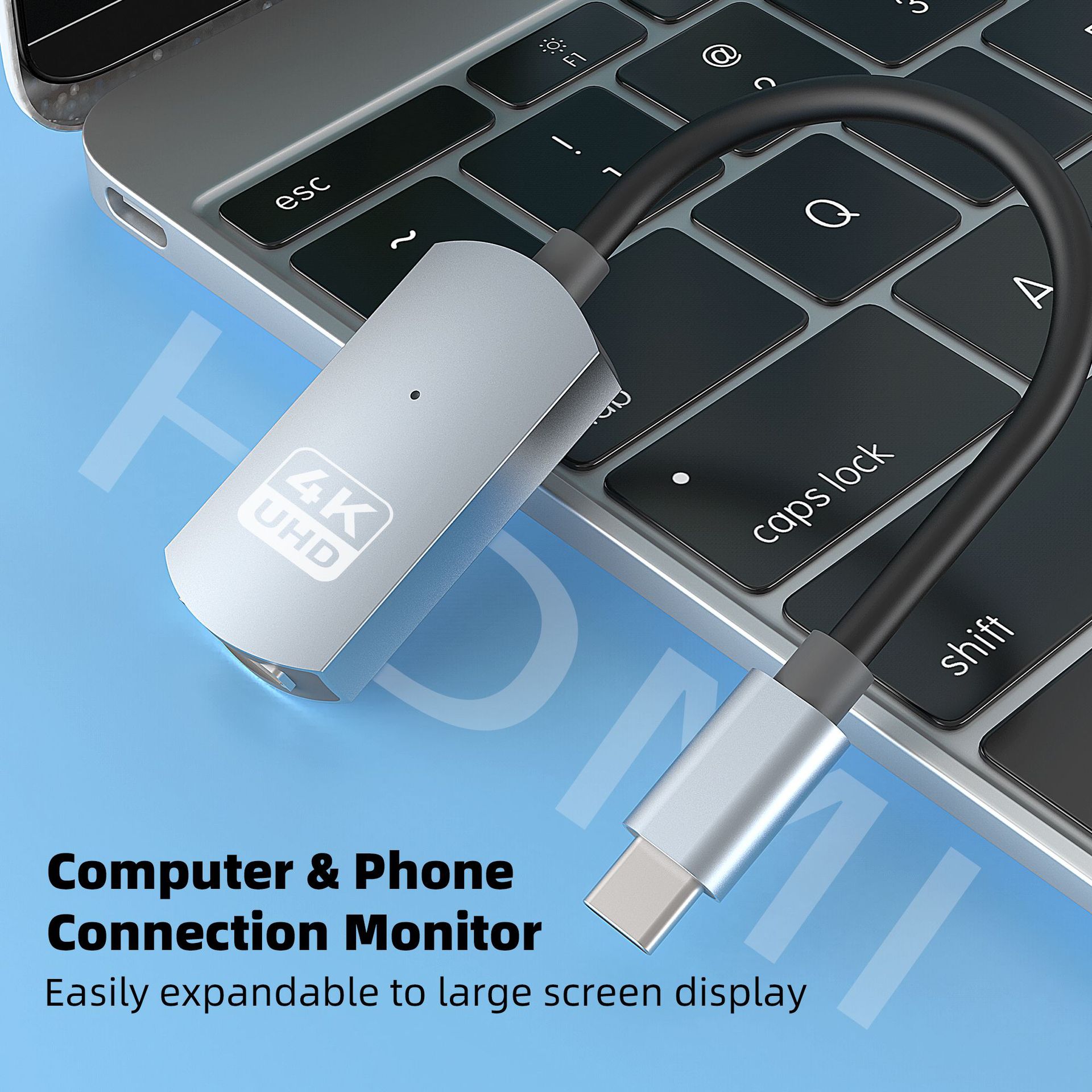 Cross-border manufacturer typec to HDMI high definition 4k60hz suitable for Apple Huawei ipad computer transfer