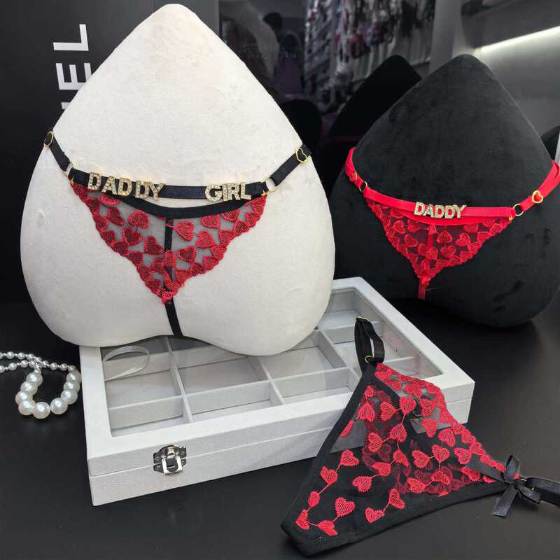 Adjustable and Detachable Thong for Women, Customizable DIY Letter Panties, Custom Rhinestone Women's Panties