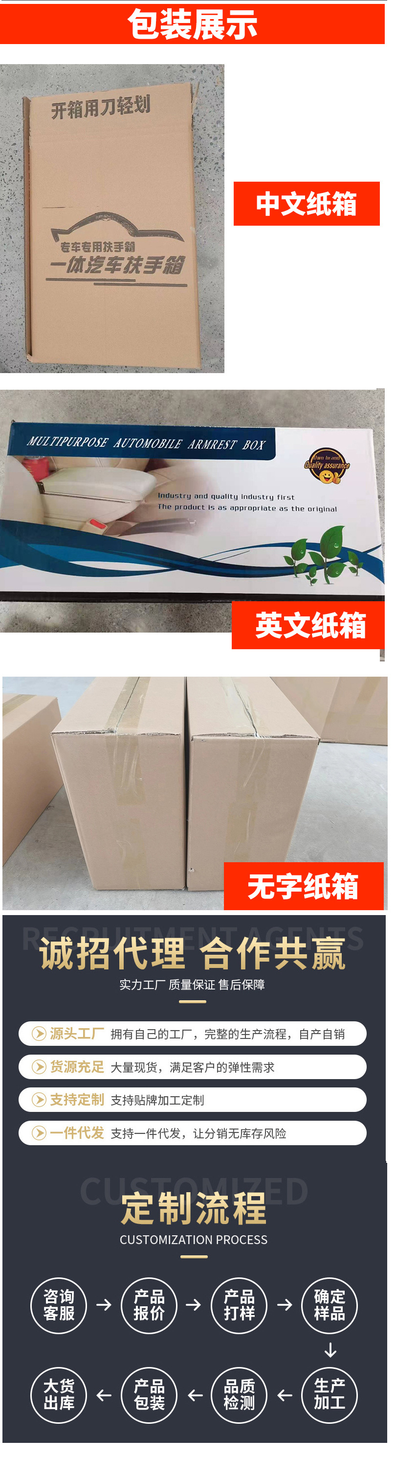 Universal car armrest box width retractable widened export overseas cross-border central armrest box armrest