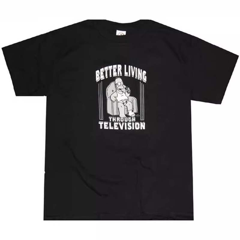 European and American Series Simpsons the Simpsons Foreign Trade Retro Classic Cartoon Men's Loose T-Shirt European and American Series Simpsons the Simpsons Foreign Trade Retro Classic Cartoon Men's Loose T-Shirt