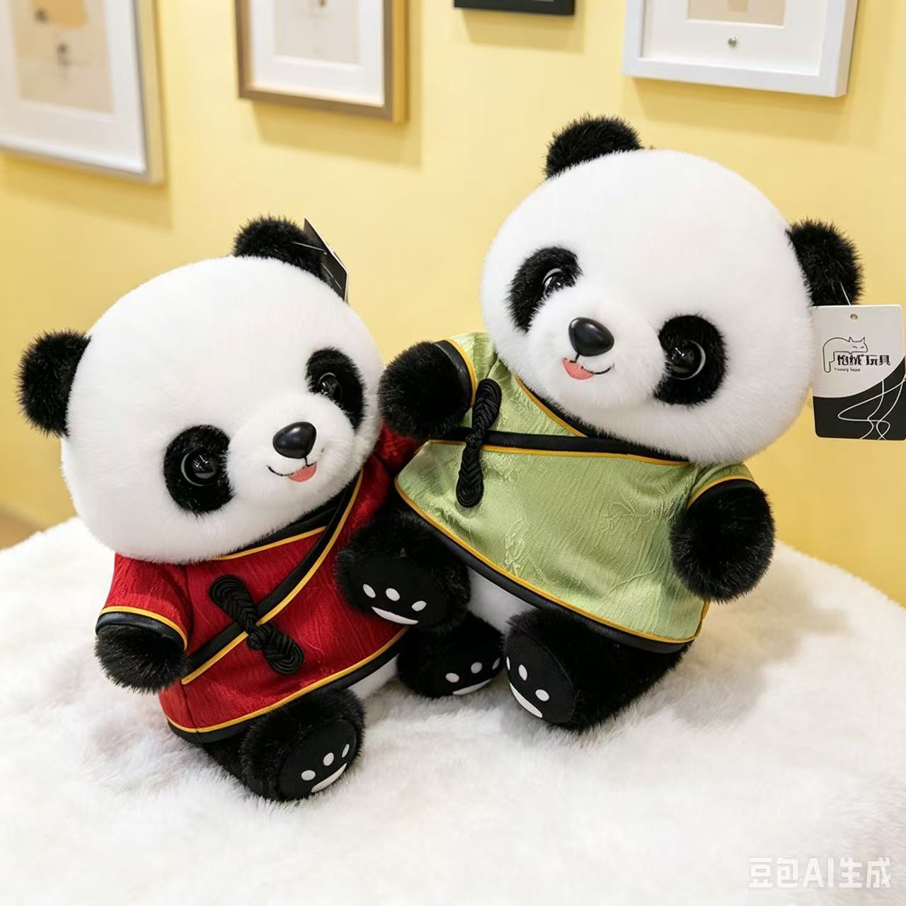 Cute panda muñeca peluche Sichuan panda gigante muñeca colgante creativo regalo hecho a mano logotipo al por mayor