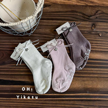 Yikatu伊卡兔儿童袜子批发2025秋款新款吊坠蝴蝶结宝宝袜两岁以内
