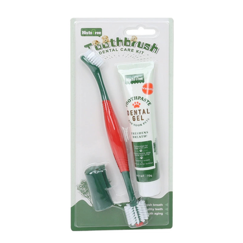 Pasta de dientes para mascotas, cepillo de dientes para perros, gatos, bulldogs, Teddy de limpieza oral, conjunto de pasta de dientes.