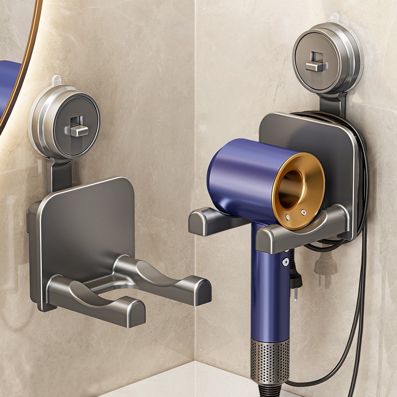 Suction Cup Hair Dryer Storage Rack Without Punching Bathroom Storage Winding Hair Dryer Hanger Bathroom Hair Dryer