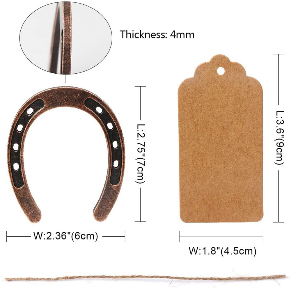 Europa y América herradura colgante vintage decoración de la boda regalo de invitados nupcial retorno regalo de boda manuscrita tarjeta de agradecimiento