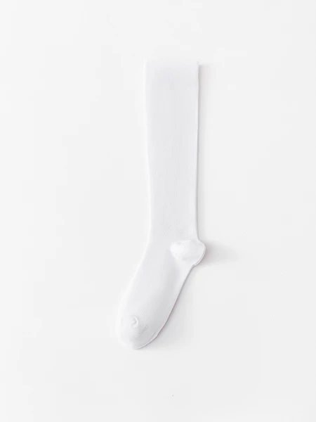 [Calf socks-33cm-pure white]