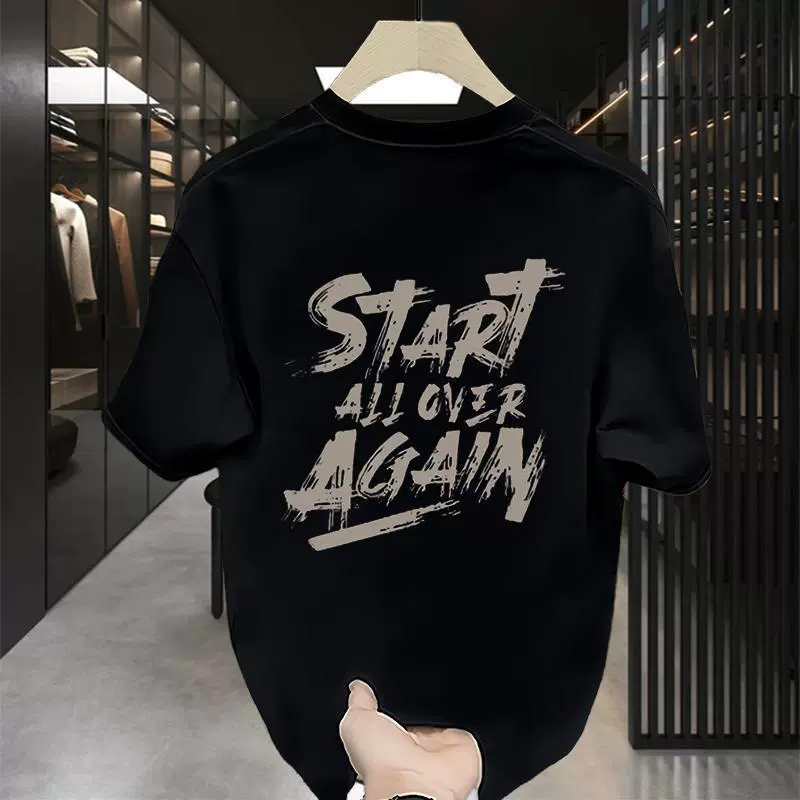 Американский модный бренд, мужская футболка с короткими рукавами, новинка лета 2025 года, высококачественная свободная футболка из чистого хлопка с половиной рукавов, топ