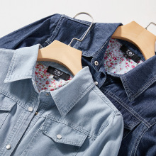 日式牛仔外套衬衫女上衣2025新款衣服衬衣设计感女装一件代发