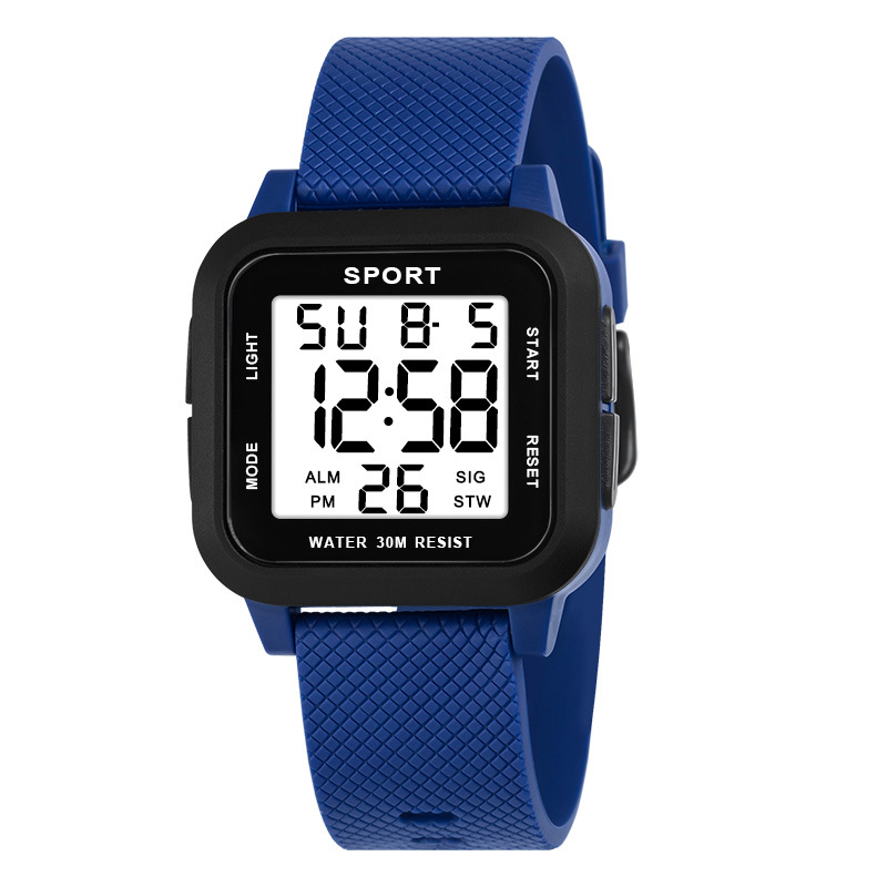 Reloj electrónico cuadrado al aire libre de los hombres luminoso simple hombres y mujeres deportes alarma multifunción reloj electrónico fábrica al por mayor