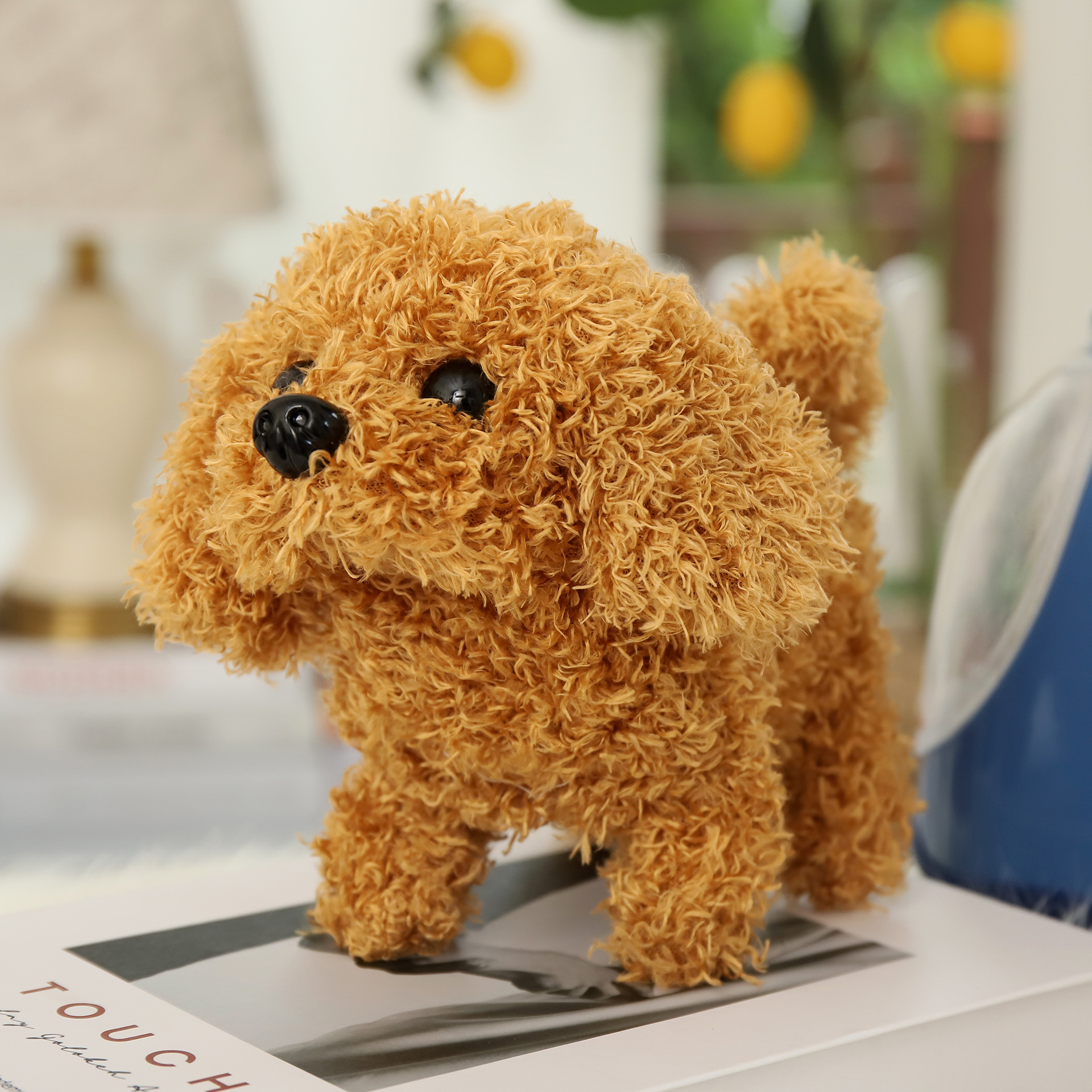 Perro eléctrico perro robot de simulación de felpa 1-3 cachorro de tierra gatito puesto juguetes para niños puesto electrónico de mascotas al por mayor