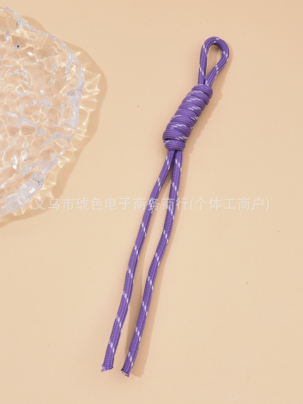 网红miu包包系挂绳时尚手工编织彩色打结细绳手机挂饰钥匙扣挂|undefined