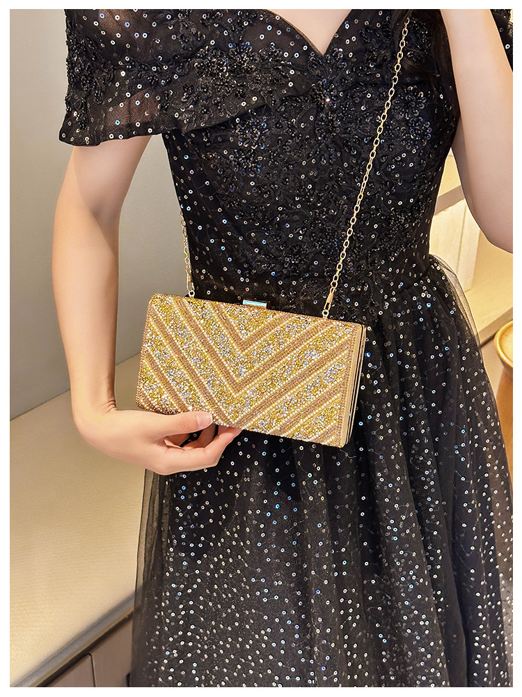2025 Cross-border new dinner bag, European and American women's handbag, diamond-encrusted banquet clutch, evening dress bag, women's bag undefined