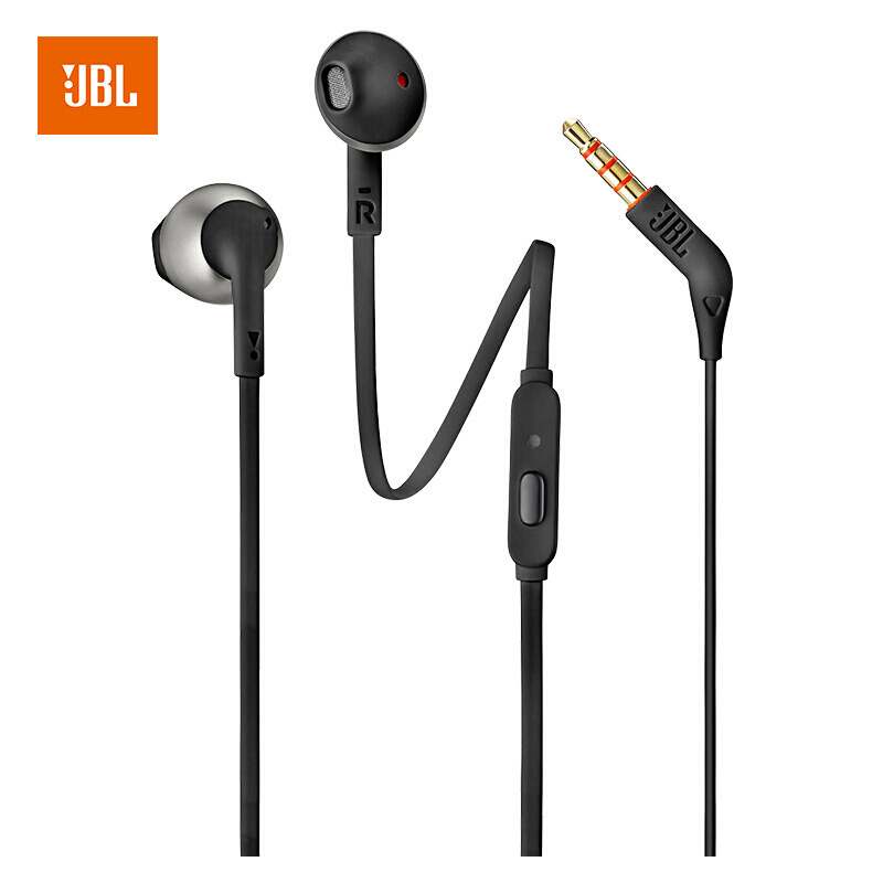 Jbl t205イヤホン半入耳式重低音線控耳栓麦用耳掛け男女子有線イヤホン|undefined