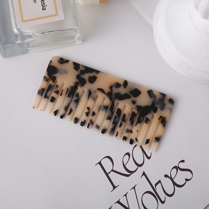 아세테이트 사각 빗 11.7cm 라이트 대모갑