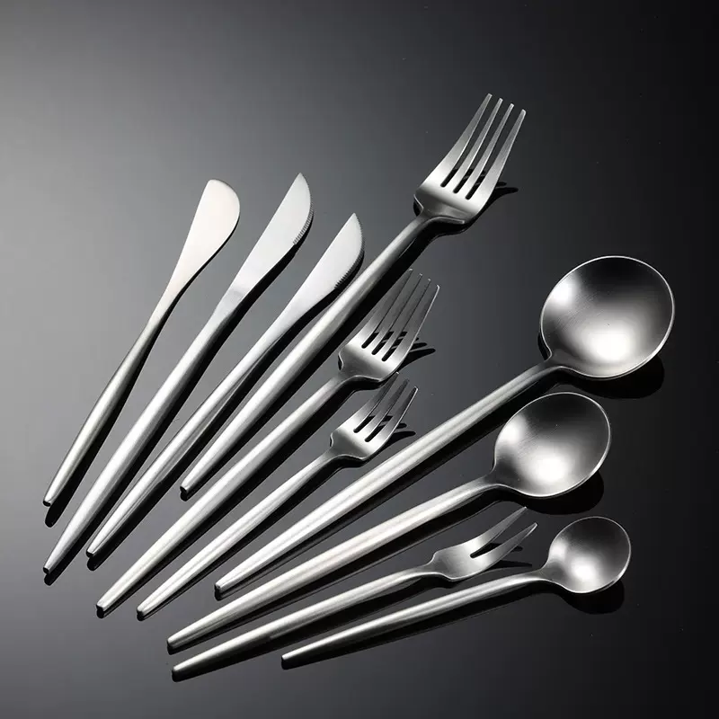 埃恩304不锈钢哑光葡萄牙西餐刀叉勺多规格甜品餐厅颜值餐具礼品