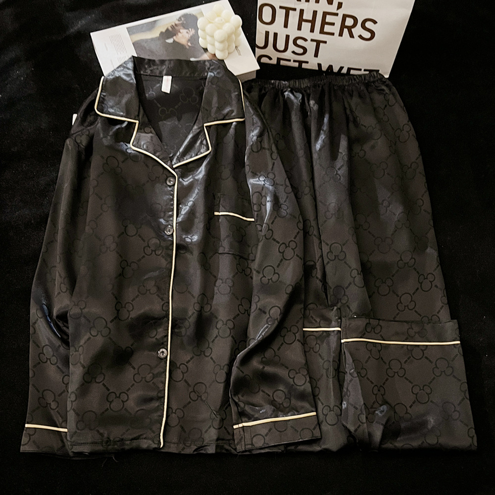 Pijamas de hombre primavera y otoño pantalones de manga larga de seda de hielo 2023 Nueva talla grande más tamaño ropa de hogar de seda real verano e invierno