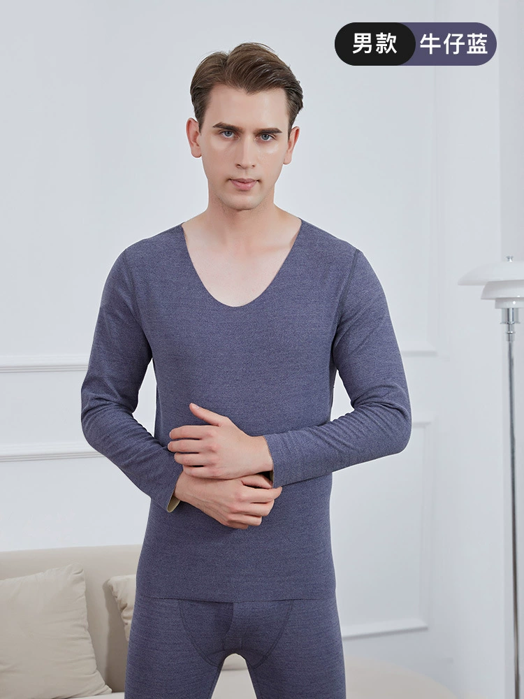 Двойной бархатной шерстью утепляющее нижнее белье для мужчин и женщин, комплект, коллекция 2023 года, slim fit
