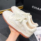 Genuine Leather white shoes for women 2023 Summer new platform sports versatile casual shoes for women Chanel style flat clunky sneakers