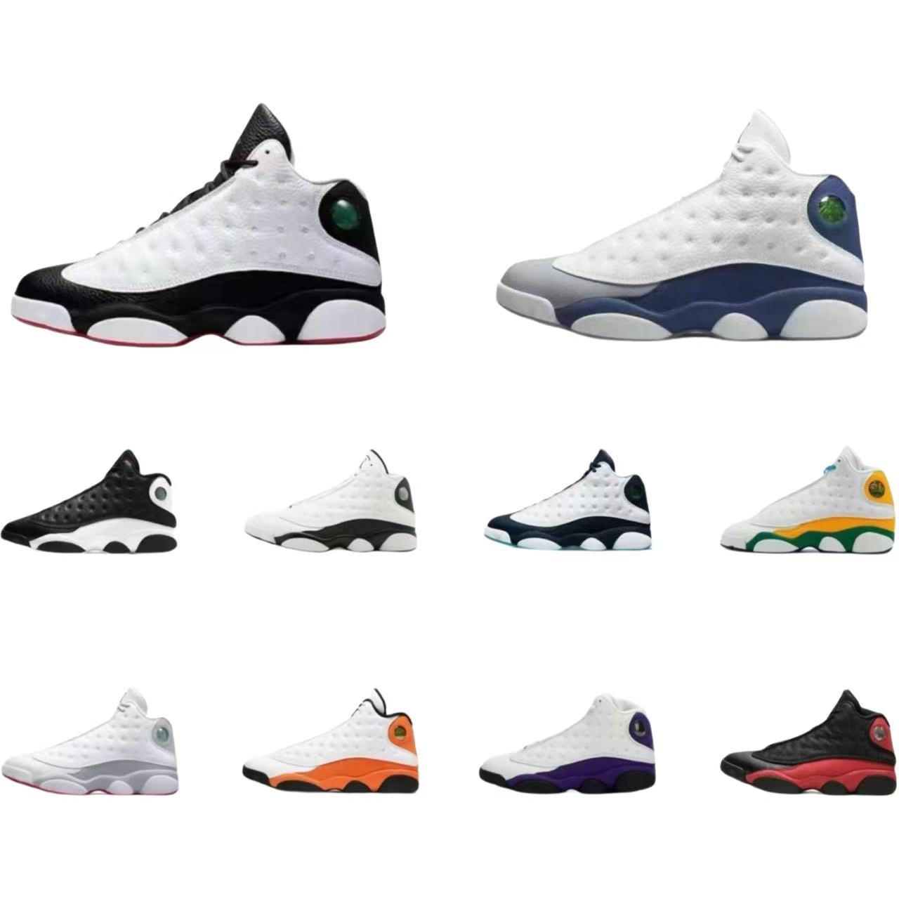 Tênis Putian AJ13 panda preto e branco gato preto obsidiana Lakers de alta qualidade Joe 13 cano alto masculino e feminino para basquete