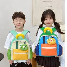 轻便幼儿园书包韩国潮流拼色卡儿童双肩包通可爱男女童出游背包