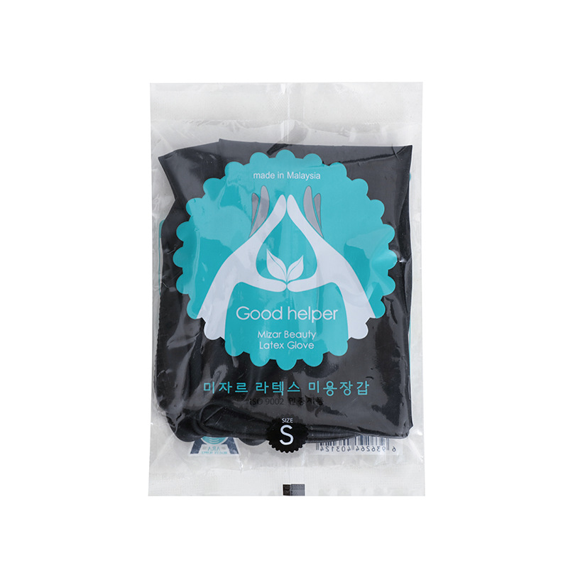 美发染发专用加厚乳胶橡胶黑色手套一次性耐蚀性高弹韩国手套图案