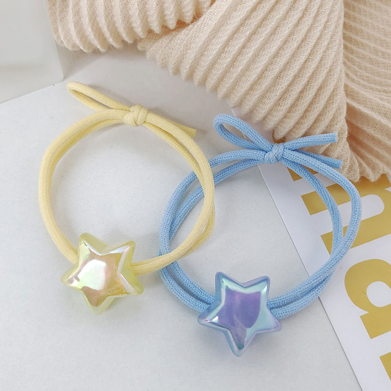 Estrella de pentacos dulce y linda línea de cabeza de niña creativa de alta moda elástica anillo de pelo fresco estudiantes de cola de caballo