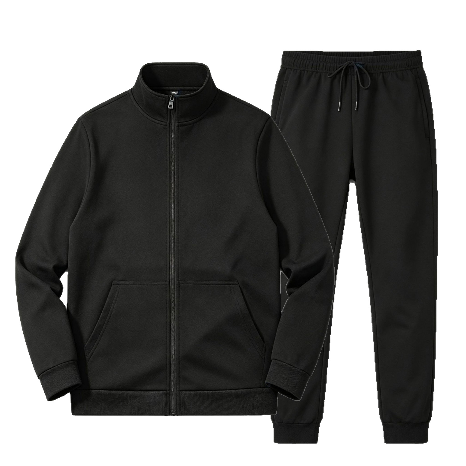 Trajes deportivos de color sólido transfronterizos de primavera y otoño para hombres grandes sueltos comercio exterior para correr trajes casuales para hombres pantalones abiertos
