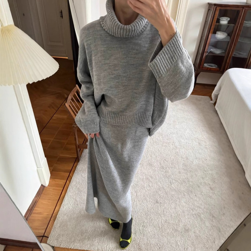 2025秋季新品时尚休闲舒适简约宽松高龄针织套装女亚马逊一件代发|undefined