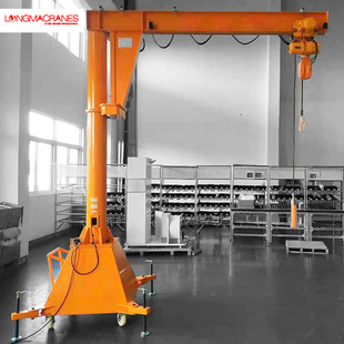 Suzhou Manual 250kg Small Mobile Cantilever Crane Hand Push 270 Degree Rotating Electric Jib Crane