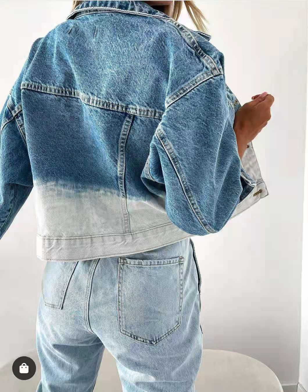 women s lapel loose denim jacket coat nihaostyles wholesale clothing NSJRM81748