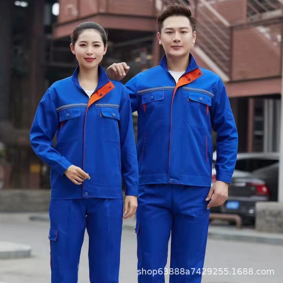 Двойная противоизносная, удобная и утолщенная спецодежда для заводских мастерских, весенне-осенний костюм для рабочей одежды, износостойкая и грязеотталкивающая рабочая одежда.