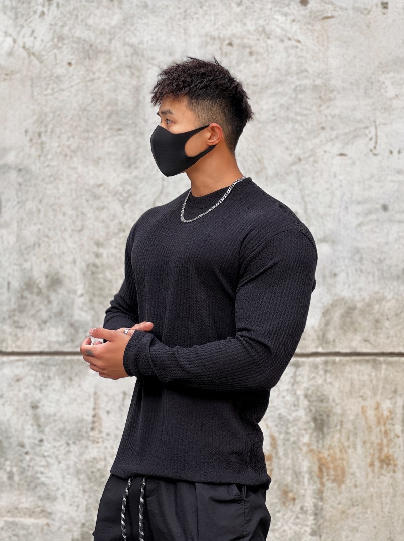 Men's Long Sleeve Workout Shirt Casual Gym Tee American Style Loose Fit Breathable Athletic Top for Basketball Running And Training_viptrois.com