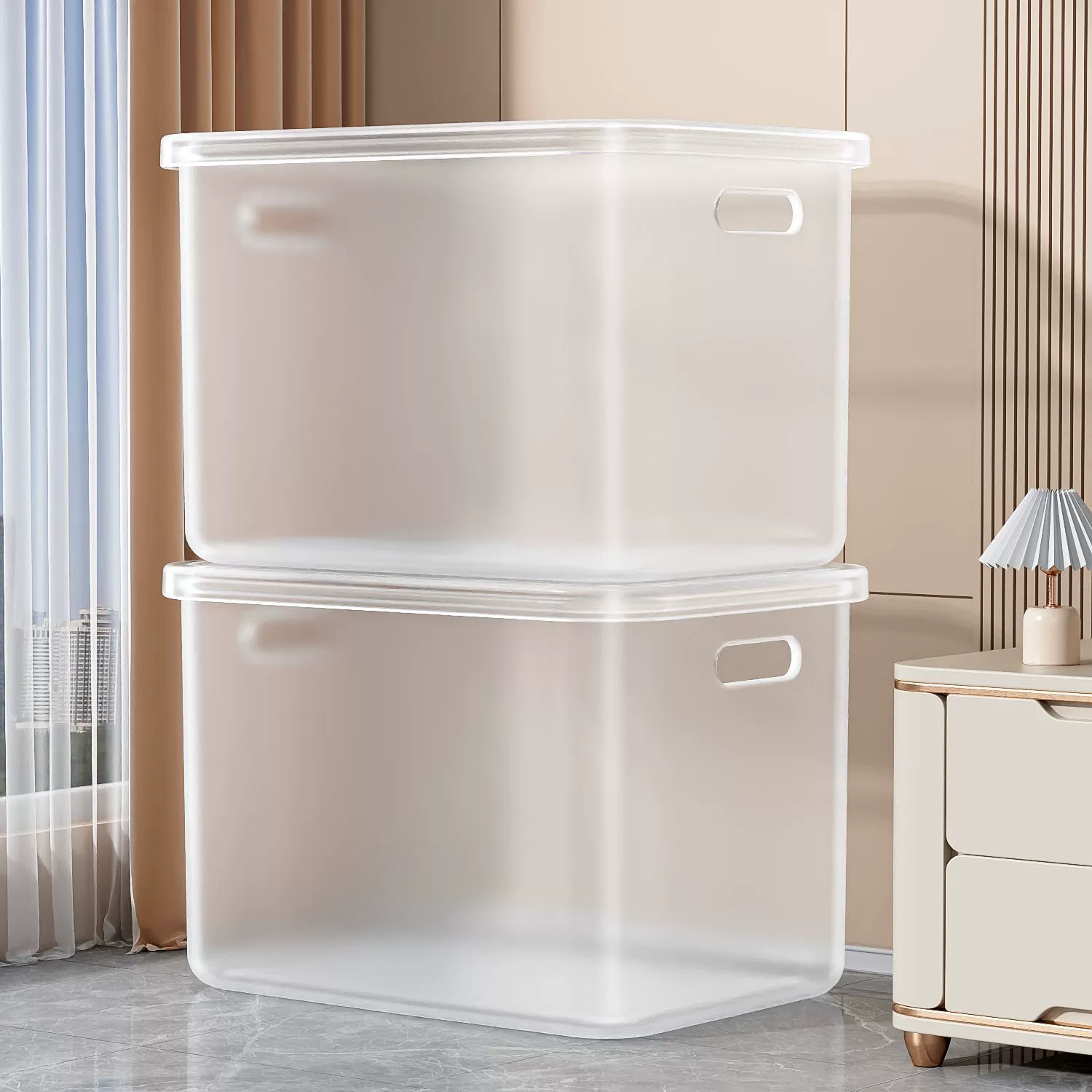 Transparent storage box, rectangular toy