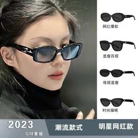 潮流个性窄框韩版墨镜女科技感配饰猫眼太阳镜女新款高级感眼镜
