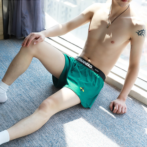 100% Cotton Men's Loose Shorts Trendy Boyfriend Pants Breathable Home Print Large Size Arrow Pants