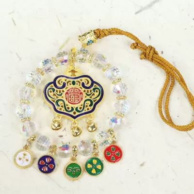High-End Rearview Mirror Decoration, Wealth-Attracting — Car hanging - cloisonne-lock