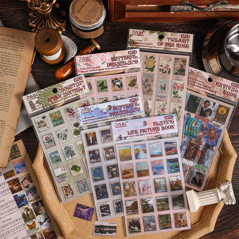 Yuezhen Fog Winter Berlin Creative Sticker Hand Account Sticker Cross-border Retro Stamp Cut Film Sticker Pet Hand Account Sticker Yuezhen Fog Winter Berlin Creative Sticker Hand Account Sticker Cross-border Retro Stamp Cut Film Sticker Pet Hand Account Sticker