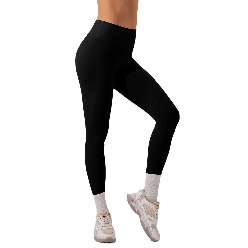 Nuevo traje de pantalones de yoga para mujer, pantalones de fitness de secado rápido transpirables desnudos, cintura alta, correr y levantar la cadera, deportes al aire libre