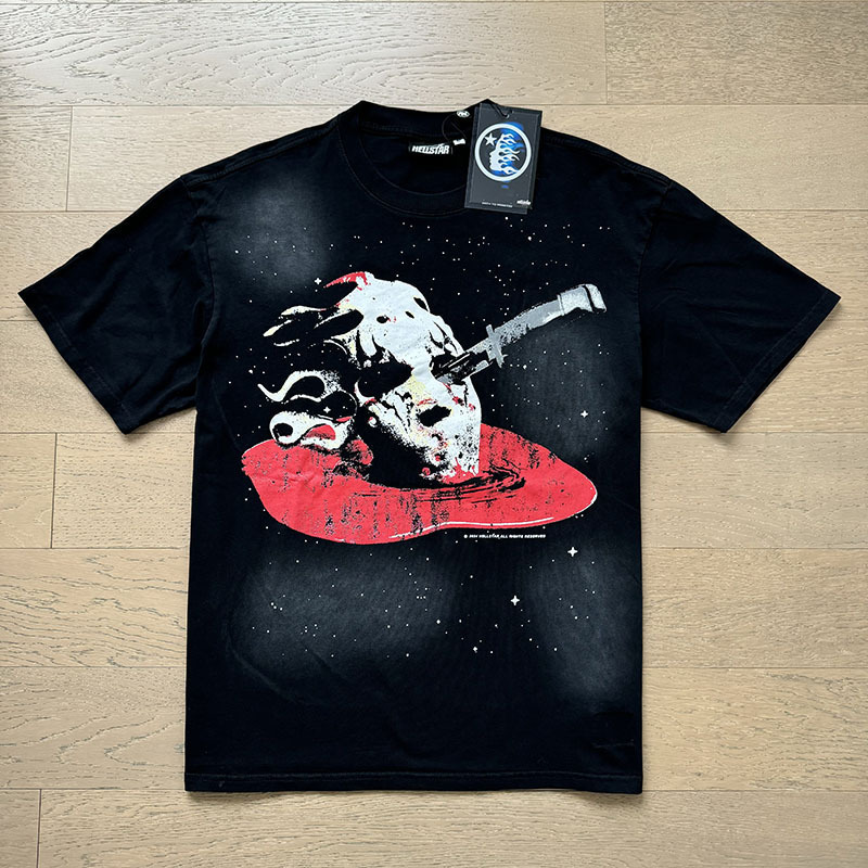 新型美潮Hの星シリーズプリント双紗純綿カジュアル男女夏カジュアルゆったり半袖tシャツ|undefined