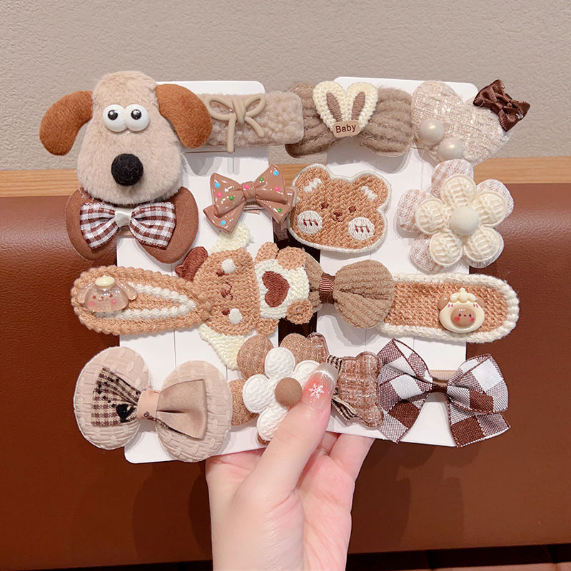 Horquilla para niños de color café con leche, clip de pelo de tela completamente cubierto para bebés, niña, bebé lindo, sin dañar la horquilla, tocado