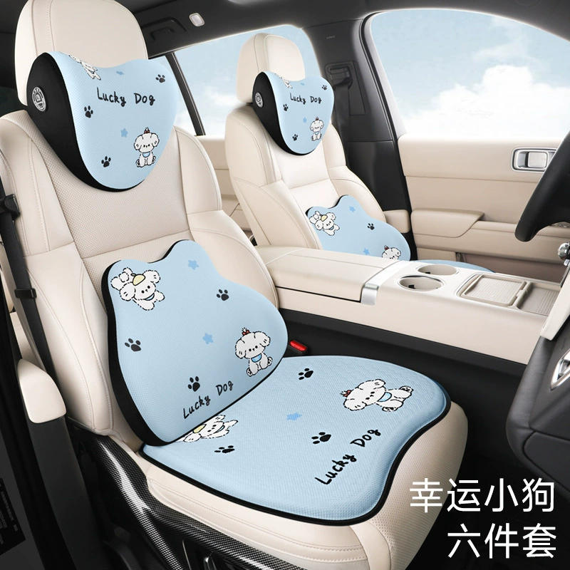 Подушка для подголовника и поясницы автомобиля, милая мультяшная подушка для шеи из пены с эффектом памяти, подушка для спинки, поясничная опора для сиденья, высококачественная подушка, гелевая накладка